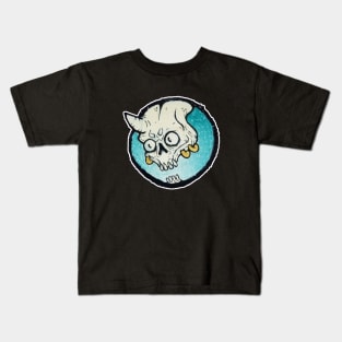 Turquoise Devil Bones Kids T-Shirt